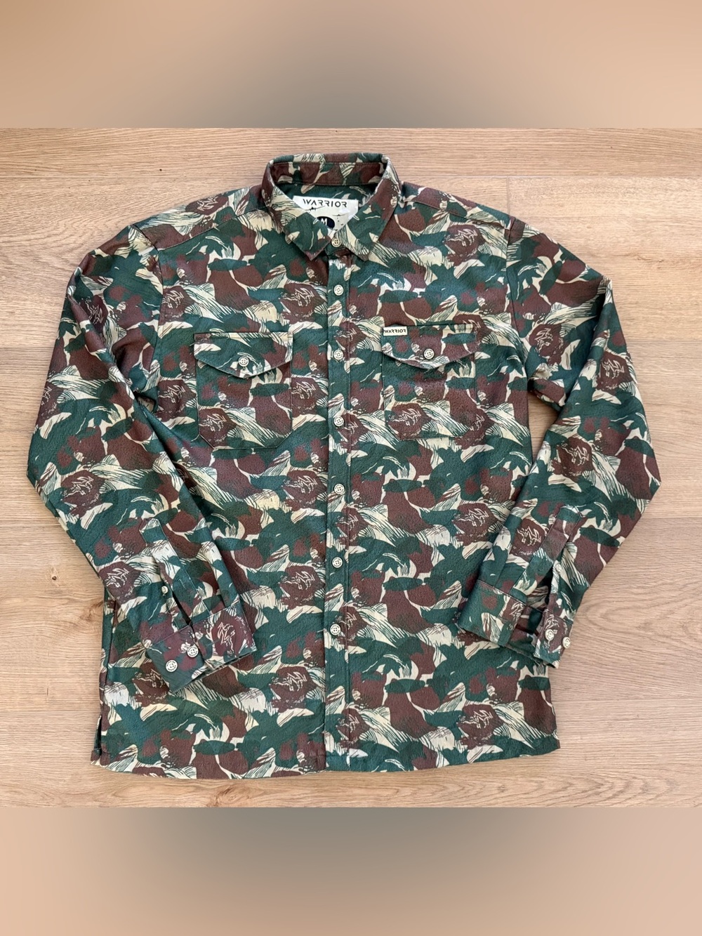 Warrior Retro Rifle Camouflage Stretch Hunting Shirt Medium